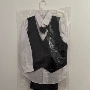 Black and White Formal Vest Set